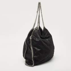 Pre Owned Stella McCartney Black Faux Leather Large Falabella Tote