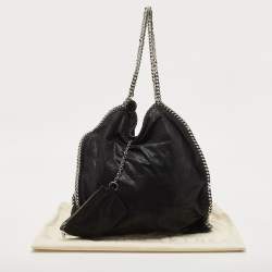 Pre Owned Stella McCartney Black Faux Leather Large Falabella Tote