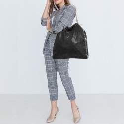 Pre Owned Stella McCartney Black Faux Leather Large Falabella Tote