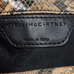 Pre Owned Stella McCartney Beige/Black Python Embossed Faux Leather Mini Falabella Tote