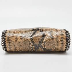 Pre Owned Stella McCartney Beige/Black Python Embossed Faux Leather Mini Falabella Tote