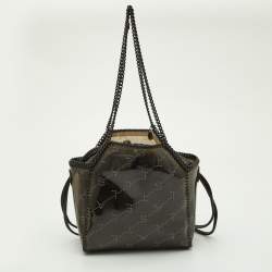 Pre Owned Stella McCartney Black PVC and Leather Monogram Stella Tote