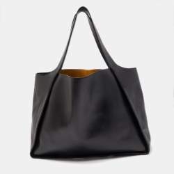 Pre Owned Stella McCartney Black Faux Leather Perforated Logo Tote