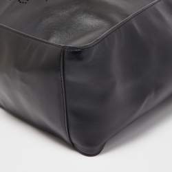 Pre Owned Stella McCartney Black Faux Leather Perforated Logo Tote