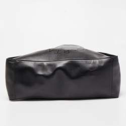 Pre Owned Stella McCartney Black Faux Leather Perforated Logo Tote