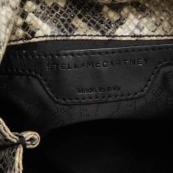 Stella McCartney Grey/Black Python Embossed Faux Leather Falabella Tote