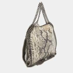 Stella McCartney Grey/Black Python Embossed Faux Leather Falabella Tote
