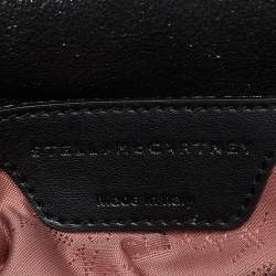 Pre Owned Stella McCartney Black Faux Suede Falabella Flap Shoulder Bag