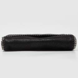 Pre Owned Stella McCartney Black Faux Suede Falabella Flap Shoulder Bag