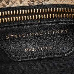 Pre Owned Stella McCartney Beige Python Embossed Leather Falabella Flap Shoulder Bag