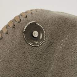 Pre Owned Stella McCartney Grey Faux Suede Falabella Flap Shoulder Bag