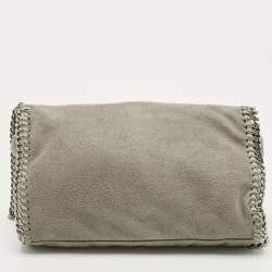 Pre Owned Stella McCartney Grey Faux Suede Falabella Flap Shoulder Bag