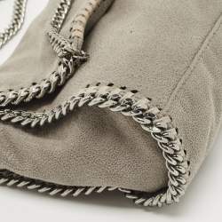 Pre Owned Stella McCartney Grey Faux Suede Falabella Flap Shoulder Bag