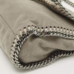 Pre Owned Stella McCartney Grey Faux Suede Falabella Flap Shoulder Bag