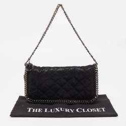 Stella McCartney Black Quilted Faux Leather Falabella Flap Bag
