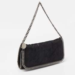 Stella McCartney Black Quilted Faux Leather Falabella Flap Bag