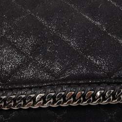 Stella McCartney Black Quilted Faux Leather Falabella Flap Bag