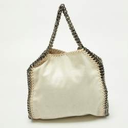 Pre Owned Stella McCartney Beige Faux Suede Embellished Falabella Tote