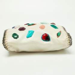 Pre Owned Stella McCartney Beige Faux Suede Embellished Falabella Tote