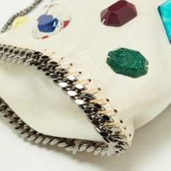 Pre Owned Stella McCartney Beige Faux Suede Embellished Falabella Tote