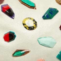 Pre Owned Stella McCartney Beige Faux Suede Embellished Falabella Tote