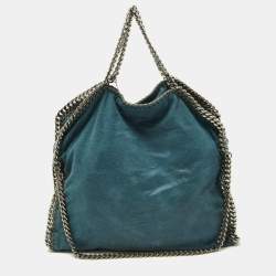 Pre Owned Stella McCartney Blue Faux Leather Small Falabella Tote