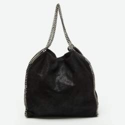 Pre Owned Stella McCartney Black Faux Suede Falabella Tote