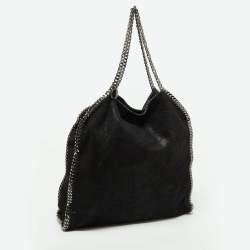 Pre Owned Stella McCartney Black Faux Suede Falabella Tote