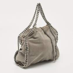 Pre Owned Stella McCartney Grey Faux Suede Mini Falabella Tote
