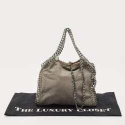 Pre Owned Stella McCartney Grey Faux Suede Mini Falabella Tote