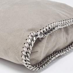 Pre Owned Stella McCartney Grey Faux Suede Falabella Fold Over Tote