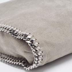 Pre Owned Stella McCartney Grey Faux Suede Falabella Fold Over Tote