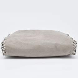 Pre Owned Stella McCartney Grey Faux Suede Falabella Fold Over Tote