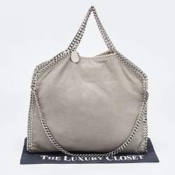 Pre Owned Stella McCartney Grey Faux Suede Falabella Fold Over Tote