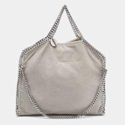 Pre Owned Stella McCartney Grey Faux Suede Falabella Fold Over Tote