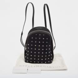 Pre Owned Stella McCartney Black Faux Leather Falabella Backpack