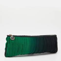 Stella McCartney Green Ombre Silk Zipped Clutch