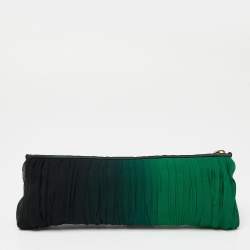 Stella McCartney Green Ombre Silk Zipped Clutch