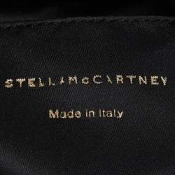 Stella McCartney Black Faux Patent Leather Metal Frame Clutch