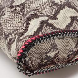 مملوكة مسبقًا Stella McCartney Beige/Pink Faux Python Embossed Leather and Faux Patent Falabella Tote 