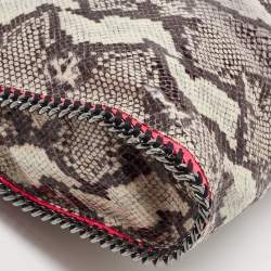 مملوكة مسبقًا Stella McCartney Beige/Pink Faux Python Embossed Leather and Faux Patent Falabella Tote 