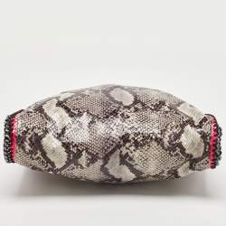 مملوكة مسبقًا Stella McCartney Beige/Pink Faux Python Embossed Leather and Faux Patent Falabella Tote 