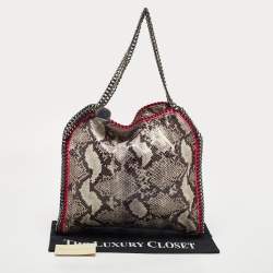 مملوكة مسبقًا Stella McCartney Beige/Pink Faux Python Embossed Leather and Faux Patent Falabella Tote 