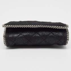 Pre Owned Stella McCartney Black Faux Suede Falabella Chain Clutch