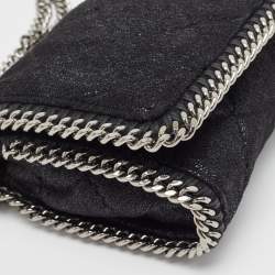 Pre Owned Stella McCartney Black Faux Suede Falabella Chain Clutch