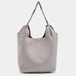 Pre Owned Stella McCartney Grey Faux Suede Falabella Shoulder Bag
