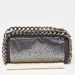 Pre Owned Stella McCartney Black Faux Leather Studded Embellished Foldover Clutch