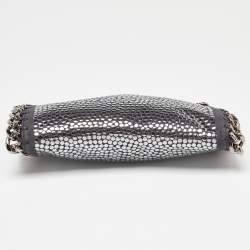 Pre Owned Stella McCartney Black Faux Leather Studded Embellished Foldover Clutch