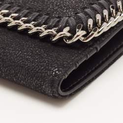 Stella McCartney Black Faux Leather Falabella Trifold Wallet