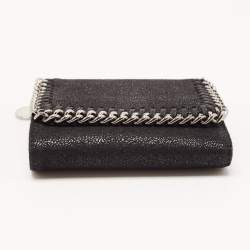 Stella McCartney Black Faux Leather Falabella Trifold Wallet
